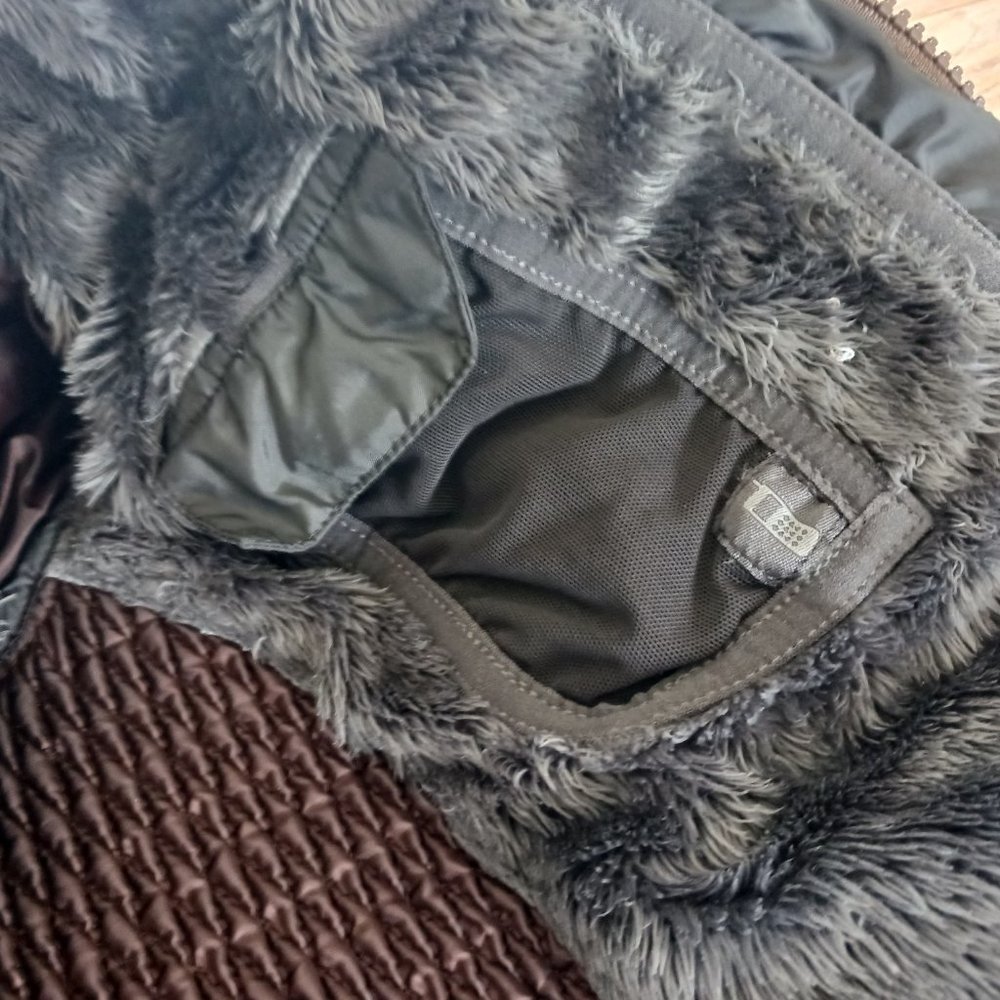 North Face Womens Medium Brown Faux Fur Winter Puffer Down Jacket Ladies Coat M - Picture 8 of 9